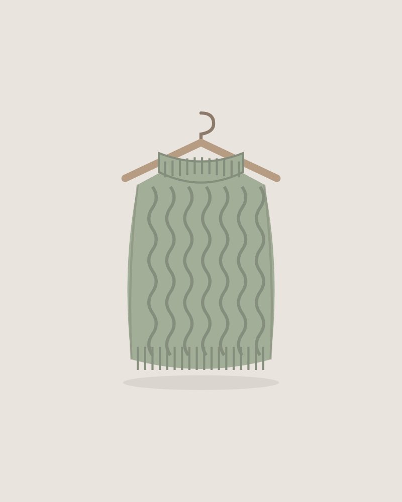 Cable Knit Sweater in Sage