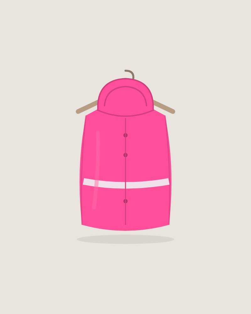 Reflective Raincoat in Bubblegum
